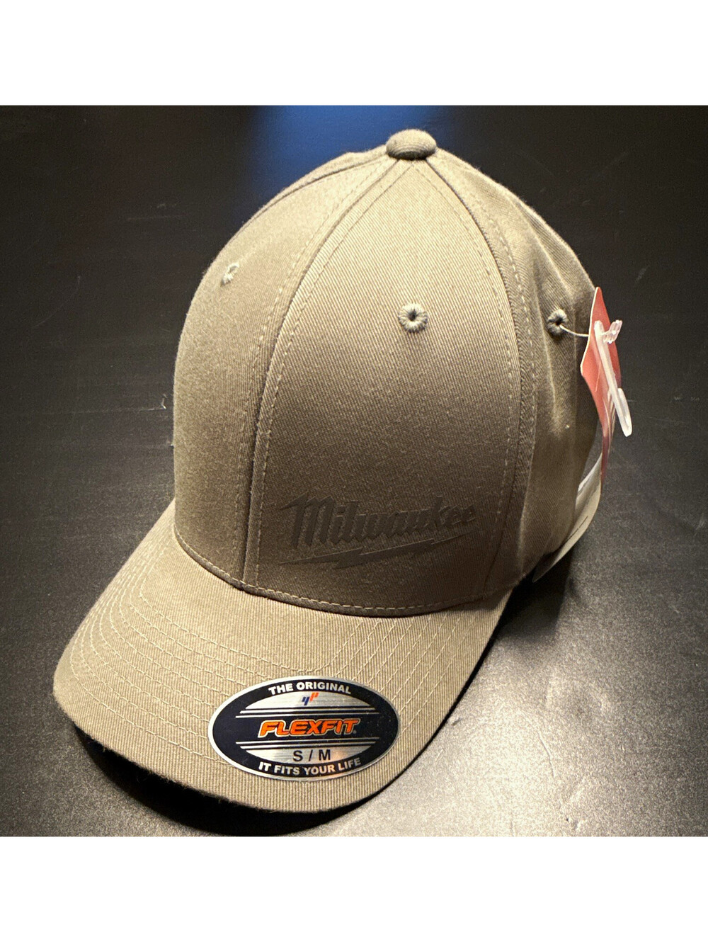 Milwaukee Gray Flexfit Stretch Fitted Solid Baseball Cap Hat Men's Size S-M